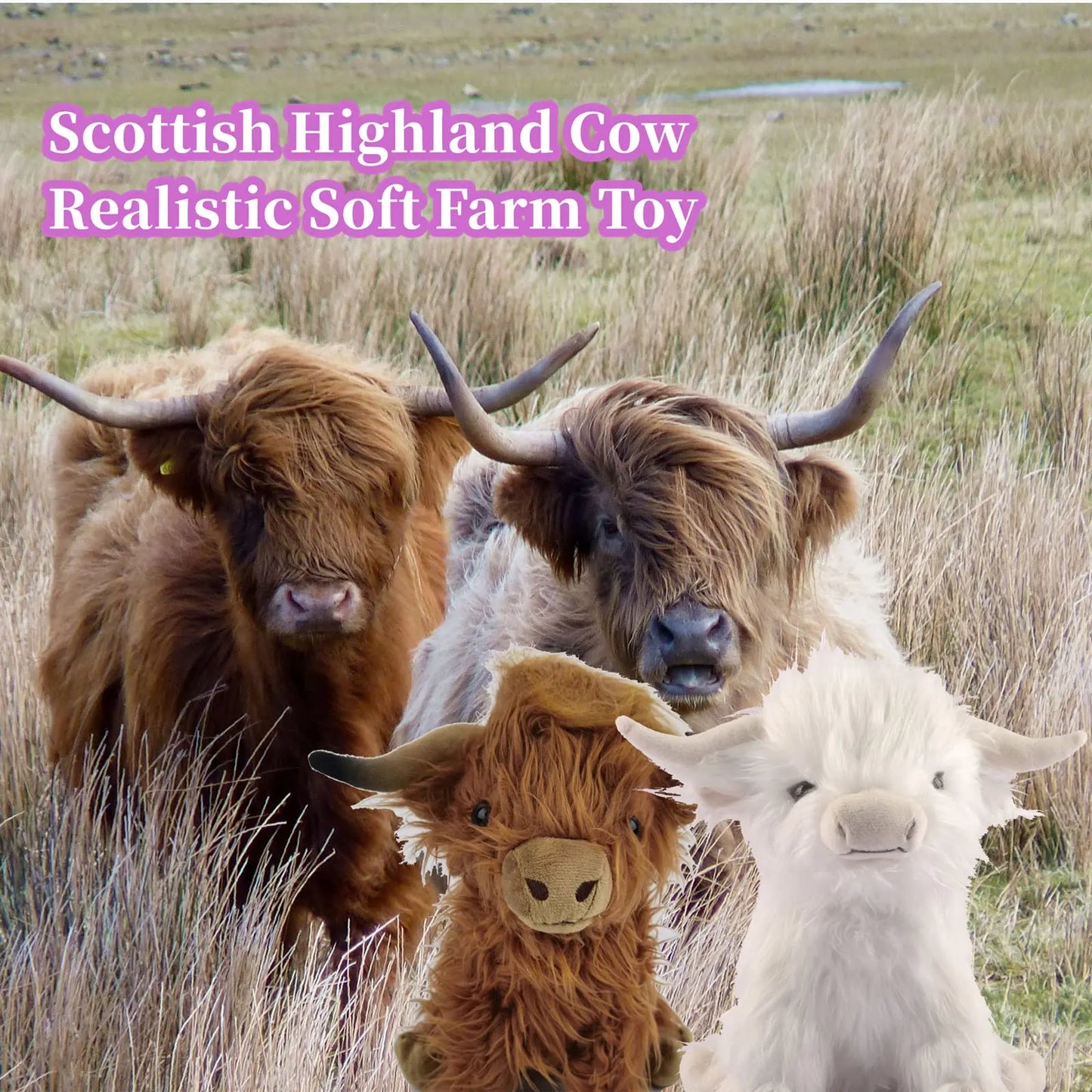 HighlandHug Plush Cow – 25cm Soft Stuffed Toy